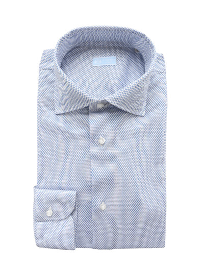 IL SARTORE NAPOLI DRESS SHIRT - WHITE & BLUE - COTTON JERSEY