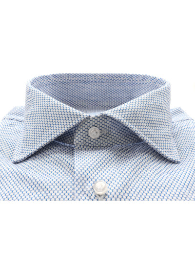 IL SARTORE NAPOLI DRESS SHIRT - WHITE & BLUE - COTTON JERSEY