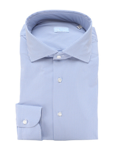 IL SARTORE NAPOLI DRESS SHIRT - WHITE & BLUE - COTTON JERSEY
