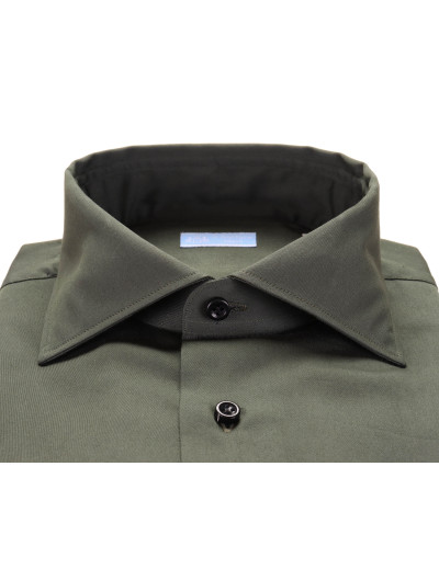 IL SARTORE NAPOLI DRESS SHIRT - DARK GREEN - STRETCH COTTON