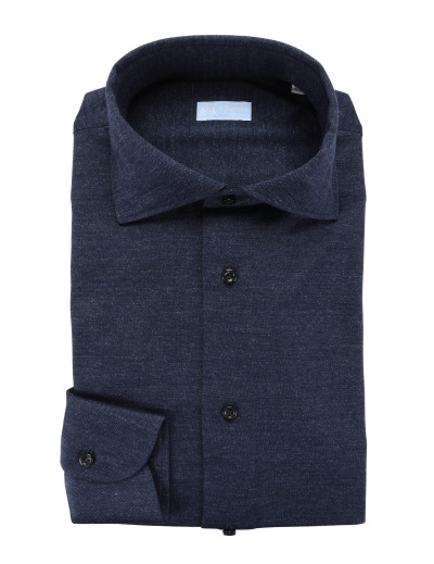 IL SARTORE NAPOLI DRESS SHIRT - NAVY BLUE - COTTON JERSEY