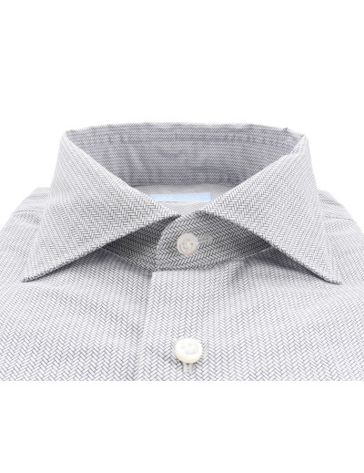 IL SARTORE NAPOLI DRESS SHIRT - WHITE & BLUE - COTTON