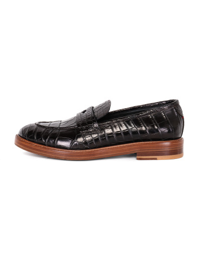 Isaia Napoli loafers shoes genuine crocodile alligator