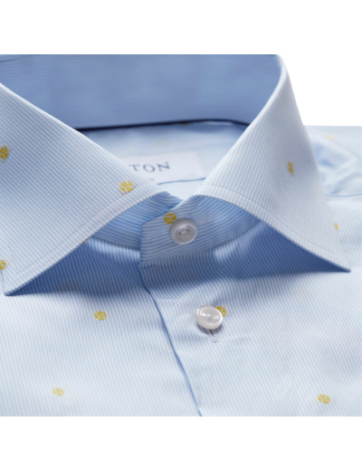 ETON DRESS SHIRT - WHITE & SKY BLUE - COTTON Default