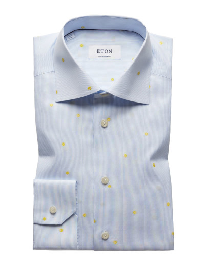 ETON DRESS SHIRT - WHITE & SKY BLUE - COTTON Default