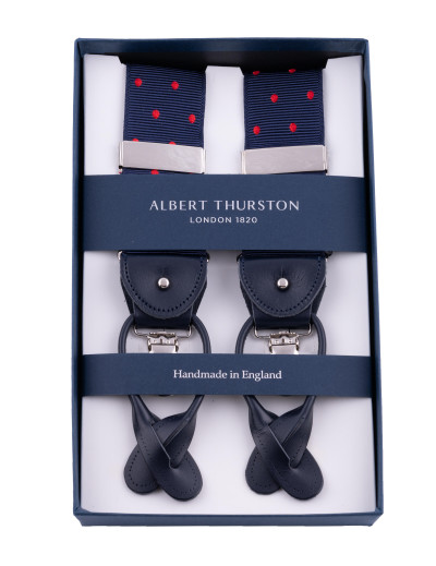 ALBERT THURSTON BRACES - NAVY BLUE & RED 