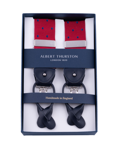 ALBERT THURSTON BRACES - NAVY BLUE & RED 