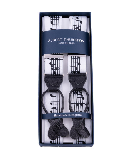 ALBERT THURSTON BRACES - WHITE & BLACK - ELASTIC