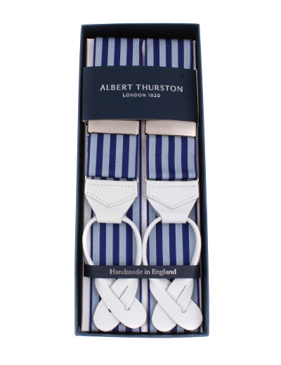 ALBERT THURSTON BRACES - NAVY, SKY BLUE & WHITE - BARATHEA