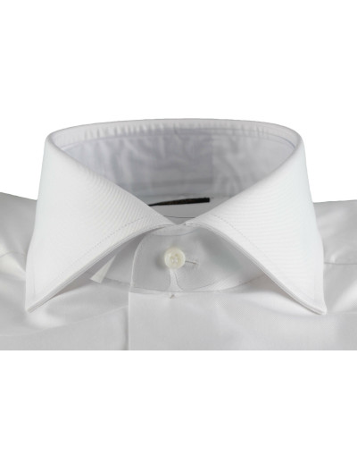 BARBA NAPOLI DRESS SHIRT - GOLD LABEL - SOLID WHITE - TWILL Default