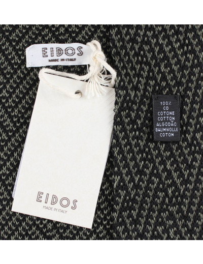 NWT EIDOS by ISAIA cotton TIE tricot knit black brown luxury handmade Italy 