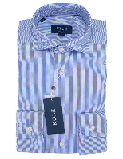 ETON DRESS SHIRT - WHITE & BLUE - COTTON Default