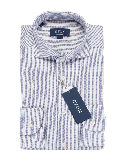ETON DRESS SHIRT - WHITE & BLUE - COTTON Default