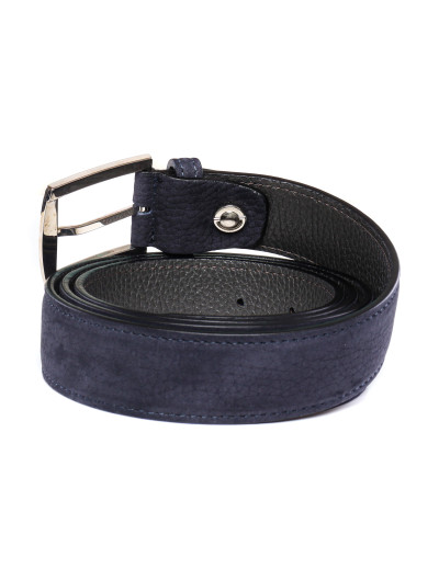 KITON BELT - BLUE - CALFSKIN SUEDE Default
