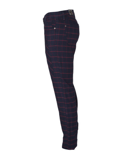 JECKERSON PANTS - BLUE & RED - STRETCH COTTON & LYOCELL