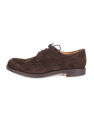 JOSEPH CHEANEY DERBY BROGUE SHOES - CALFSKIN SUEDE - BROWN
