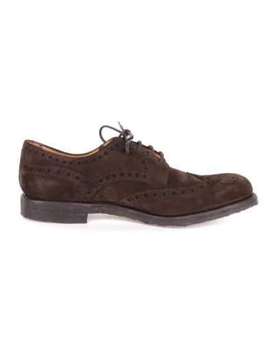 JOSEPH CHEANEY DERBY BROGUE SHOES - CALFSKIN SUEDE - BROWN