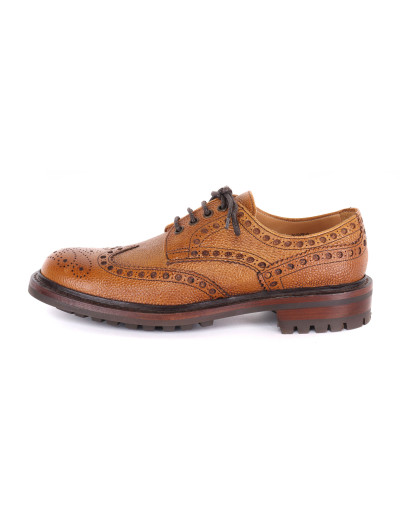 JOSEPH CHEANEY DERBY BROGUE SHOES - CALFSKIN - ALMOND