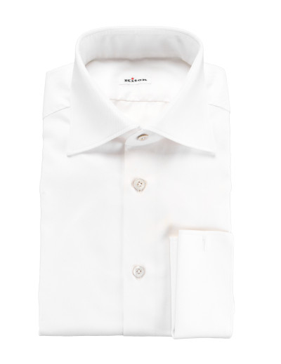 Kiton dress shirt twill french white