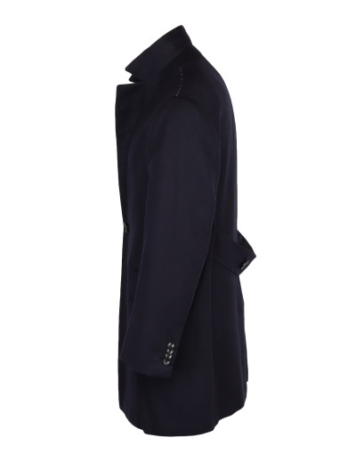 Kiton Luca Napoli caban overcoat pure cashmere Navy blue
