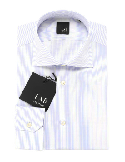 PAL ZILERI DRESS SHIRT - WHITE & BLUE - COTTON