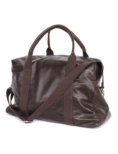 Labonia travel bag calfskin brown handmade Italy Napoli