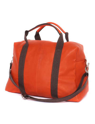 Labonia travel bag calfskin brown handmade Italy Napoli