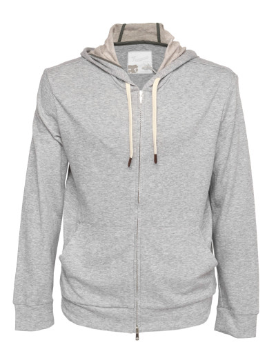 MARCO PESCAROLO HOODIE - GREY - LYOCELL, COTTON & LINEN