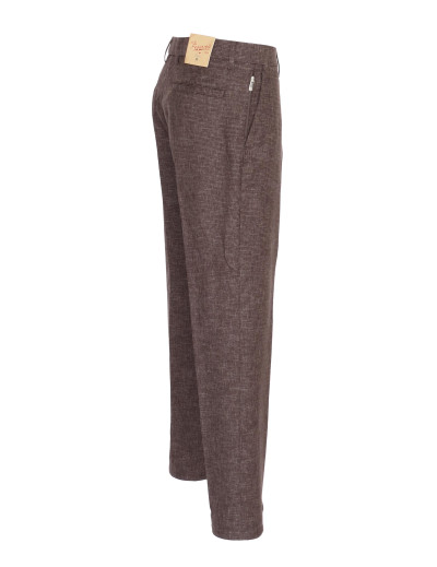 MARCO PESCAROLO PANTS - BROWN - LIGHTWEIGHT WOOL