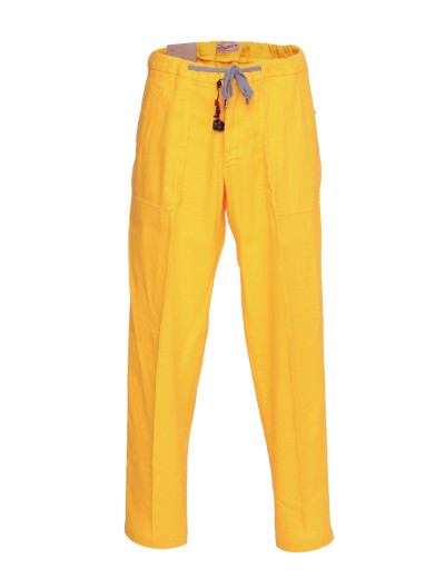 MARCO PESCAROLO PANTS - LIGHT ORANGE - STRETCH LINEN & VISCOSE