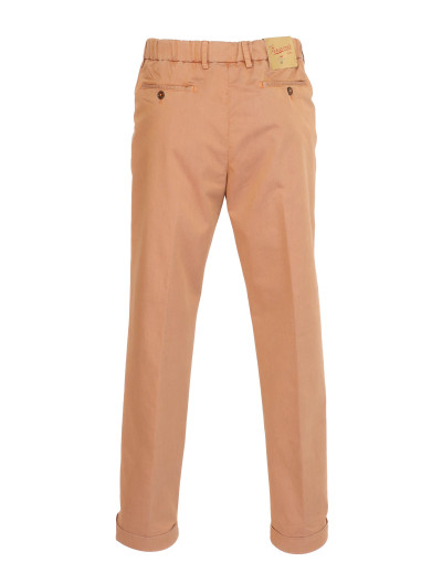 MARCO PESCAROLO PANTS - LIGHT BROWN - STRETCH COTTON SOLARO