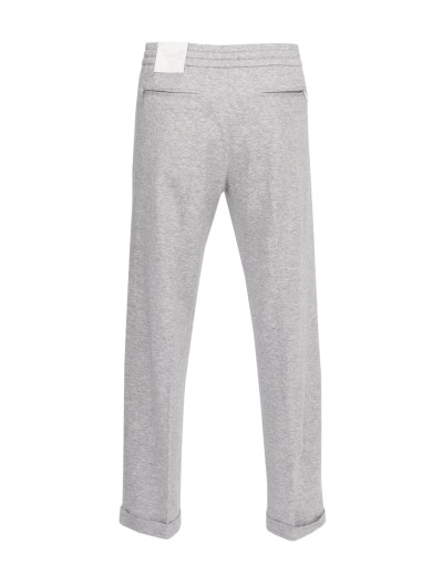 MARCO PESCAROLO PANTS - GREY - STRETCH COTTON & LINEN JERSEY