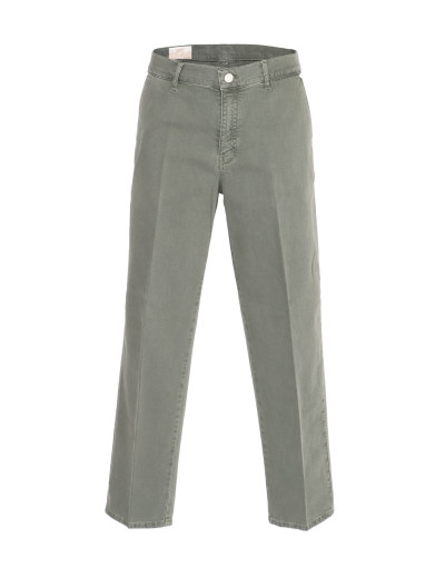 MARCO PESCAROLO PANTS - GREEN - STRETCH COTTON & LINEN