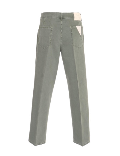 MARCO PESCAROLO PANTS - GREEN - STRETCH COTTON & LINEN
