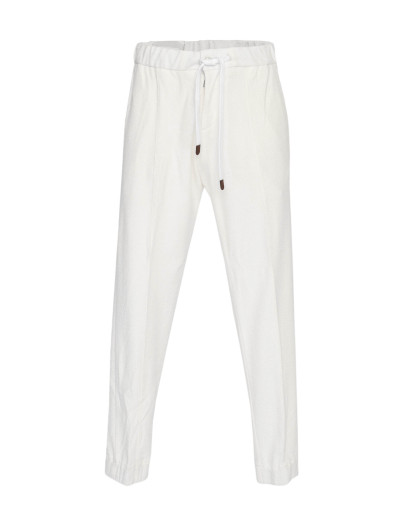 MARCO PESCAROLO PANTS - WHITE - COTTON TERRY
