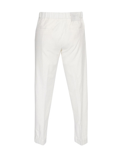 MARCO PESCAROLO PANTS - WHITE - COTTON TERRY