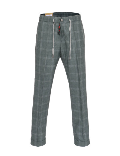 MARCO PESCAROLO PANTS - GREEN - WOOL, SILK & LINEN