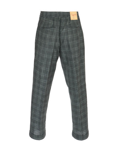 MARCO PESCAROLO PANTS - DARK GREEN - LIGHTWEIGHT WOOL, SILK & LINEN