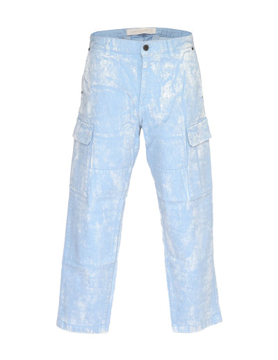 MARCO PESCAROLO PANTS - BLUE & WHITE - STRETCH COTTON