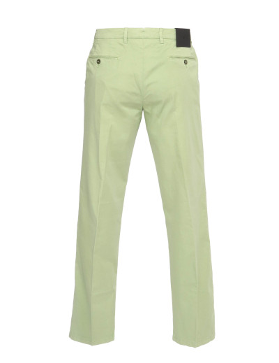 MARCO PESCAROLO PANTS - GREEN - STRETCH COTTON & SILK