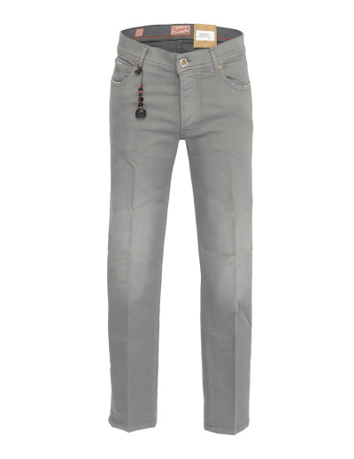 MARCO PESCAROLO PANTS - GREY - STRETCH COTTON & SILK