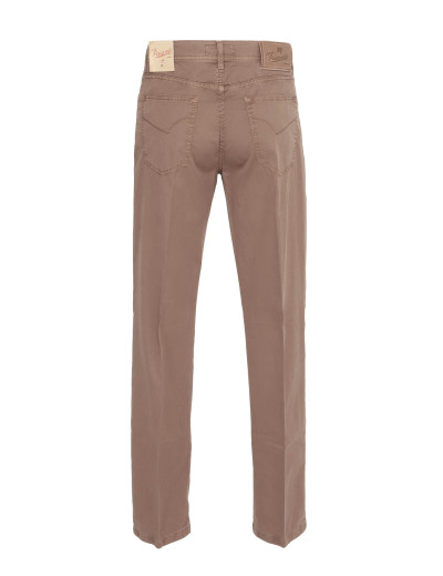 MARCO PESCAROLO PANTS - BROWN - STRETCH COTTON & SILK