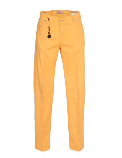 MARCO PESCAROLO PANTS - ORANGE - STRETCH COTTON & SILK