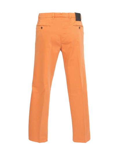 MARCO PESCAROLO PANTS - ORANGE - STRETCH COTTON & SILK