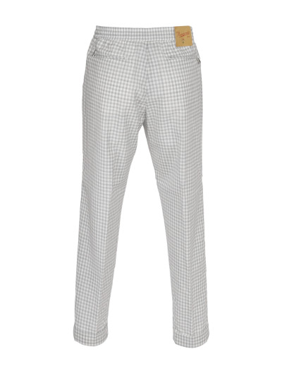 MARCO PESCAROLO PANTS - WHITE & GREY - LIGHTWEIGHT WOOL