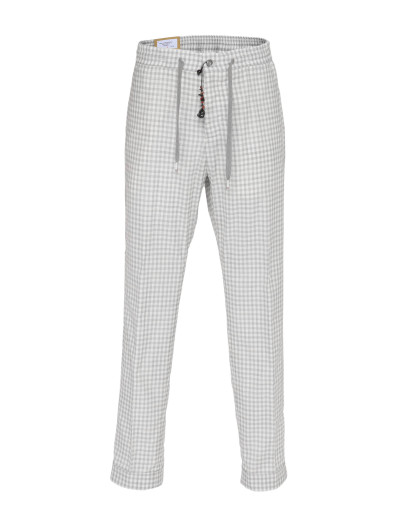 MARCO PESCAROLO PANTS - WHITE & GREY - LIGHTWEIGHT WOOL