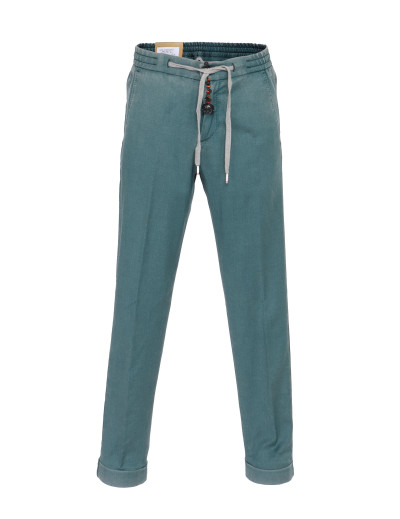 MARCO PESCAROLO PANTS - PETROL GREEN - LIGHTWEIGHT WOOL