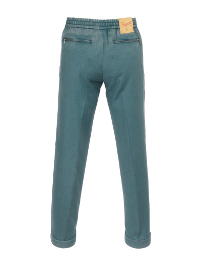 MARCO PESCAROLO PANTS - PETROL GREEN - LIGHTWEIGHT WOOL