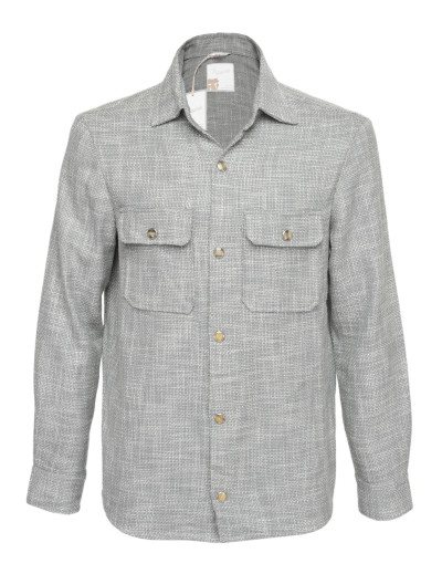 MARCO PESCAROLO "NEXT" SHIRT JACKET - GREY - WOOL, COTTON, SILK & LINEN