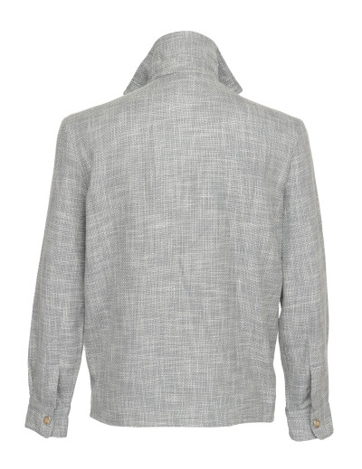 MARCO PESCAROLO "NEXT" SHIRT JACKET - GREY - WOOL, COTTON, SILK & LINEN